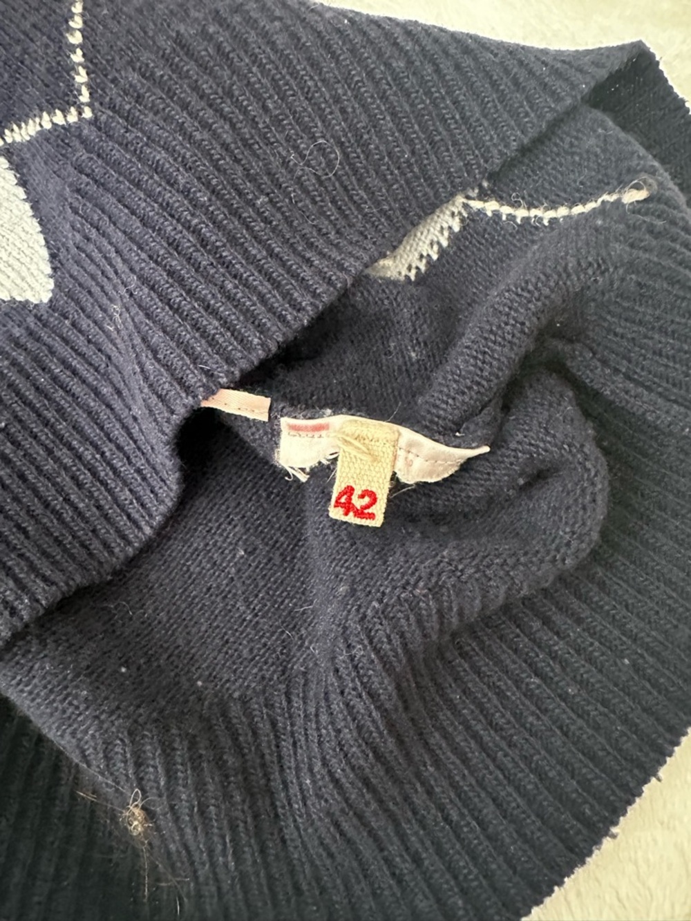 Marni Argyle Sweater Vest Logo Blue Red Virgin Wool Sleeveless V-neck 42 US 6 - Picture 6 of 10